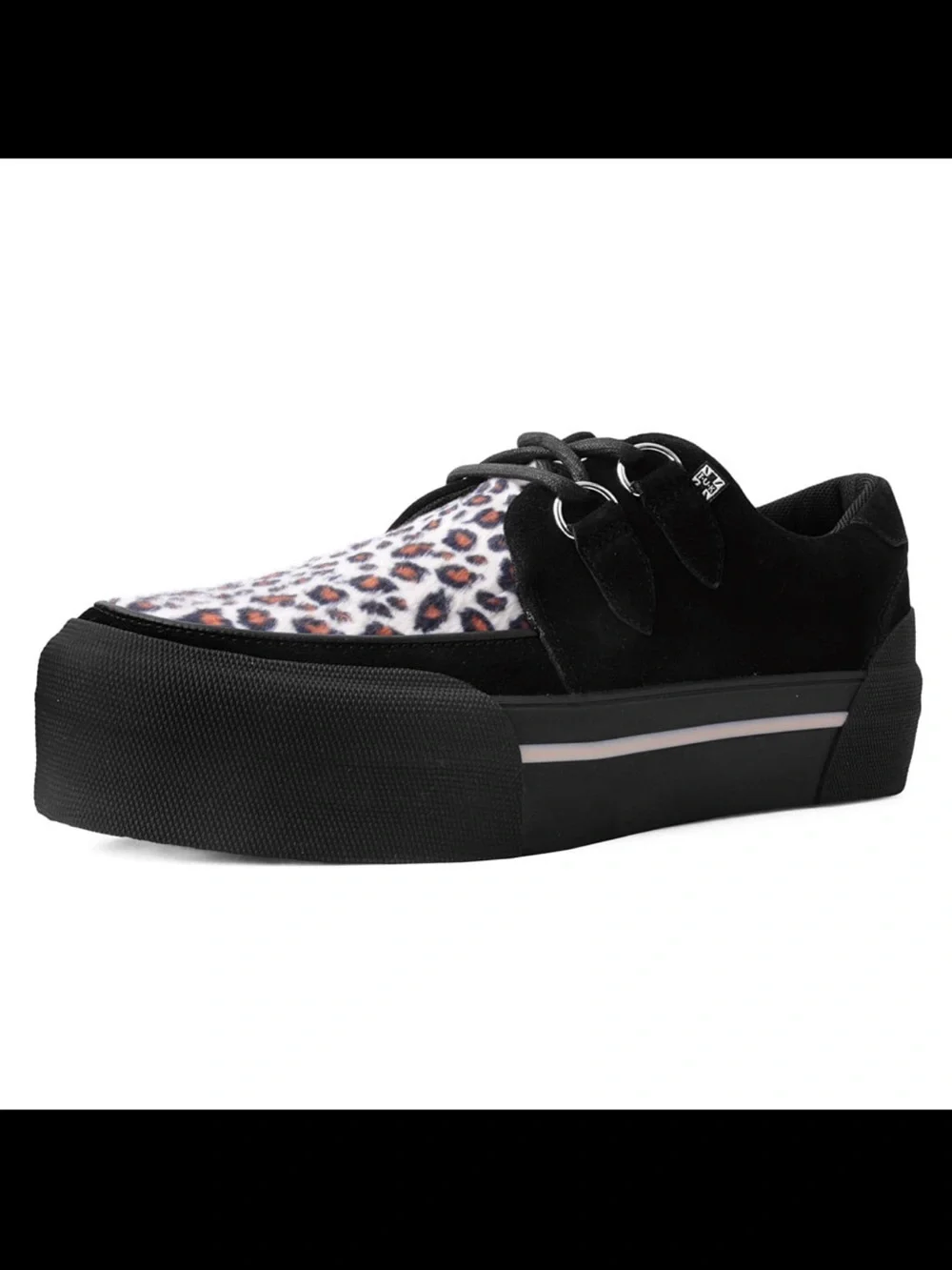 T.U.K. A3137 Leopard Suede Platform Creeper Sneakers Women’s 9